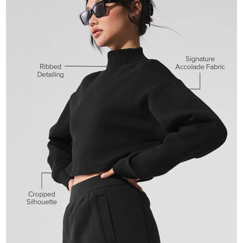 ALO Yoga Black Cowl Neck Sweater